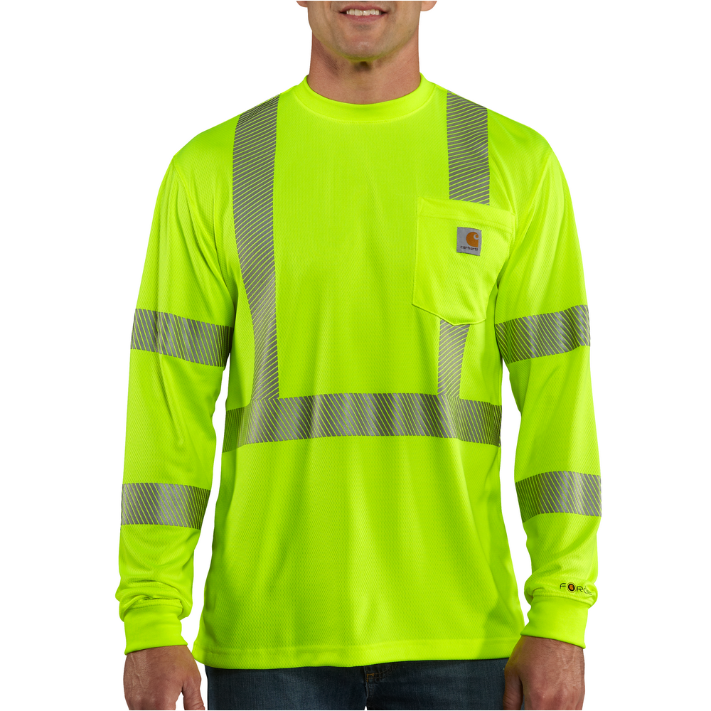 Men's Hi-Vis Force Long Sleeve Class 3 Tee | Carhartt 100496 – The