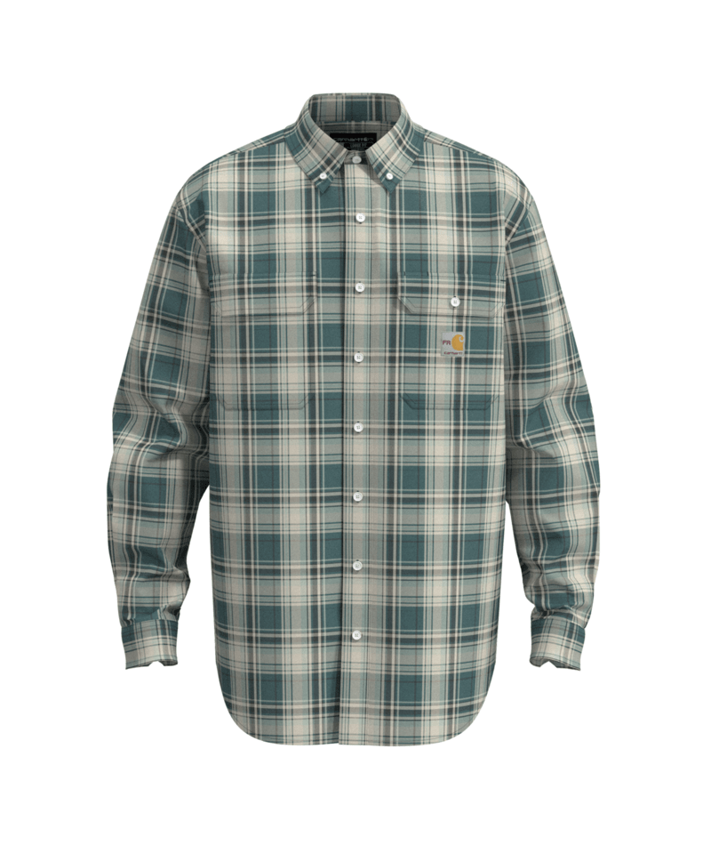 Flame Resistant Loose Fit Midweight Twill Plaid Shirt - GQ0-Sea Pine/Shadow | Carhartt 104507