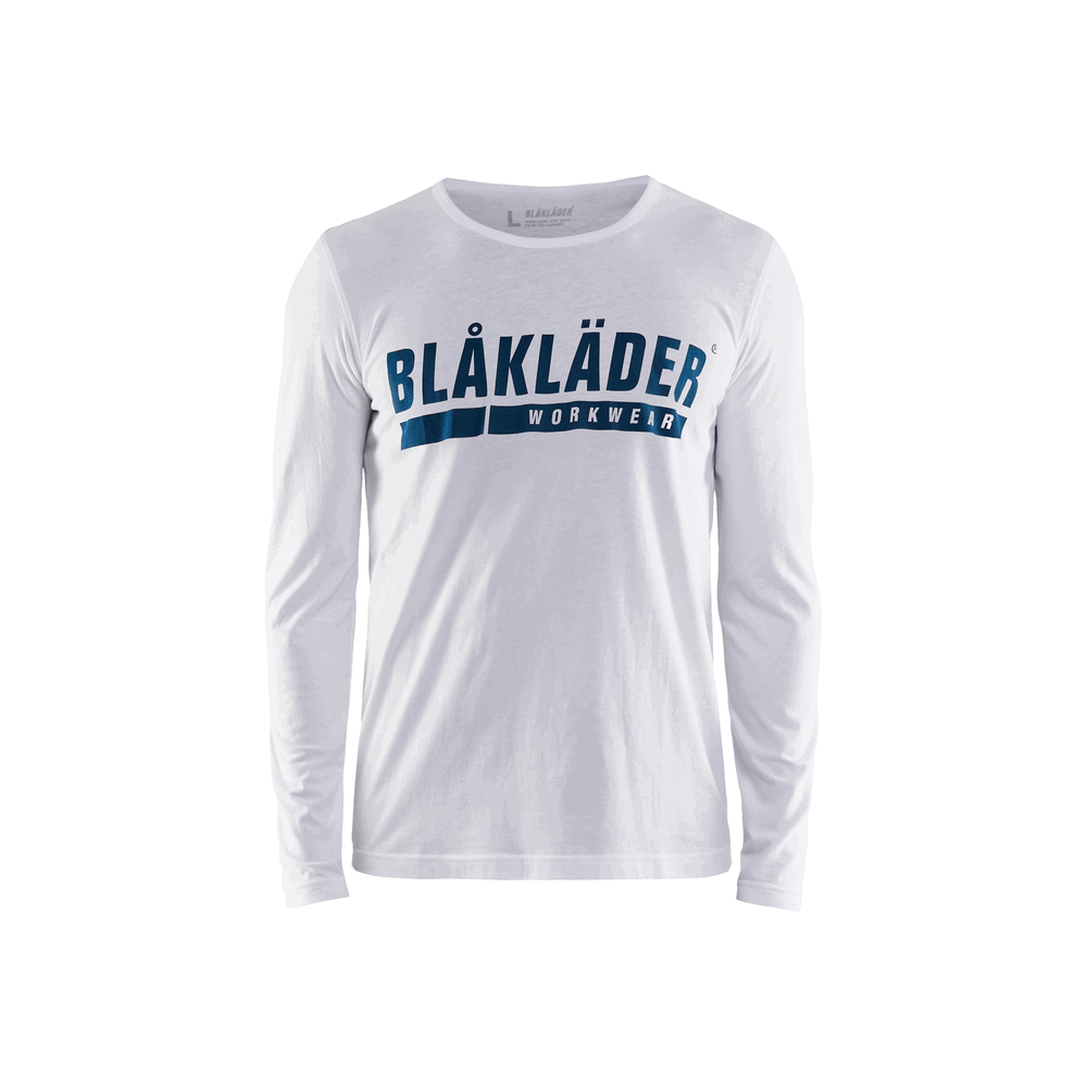 Long Sleeve Branded T-Shirt - 1000-White | Blaklader 35571042