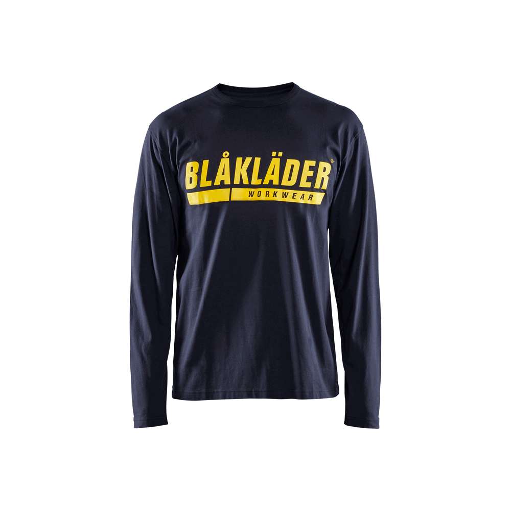 Long Sleeve Branded T-Shirt - 8600-Dark Navy Blue | Blaklader 35571042