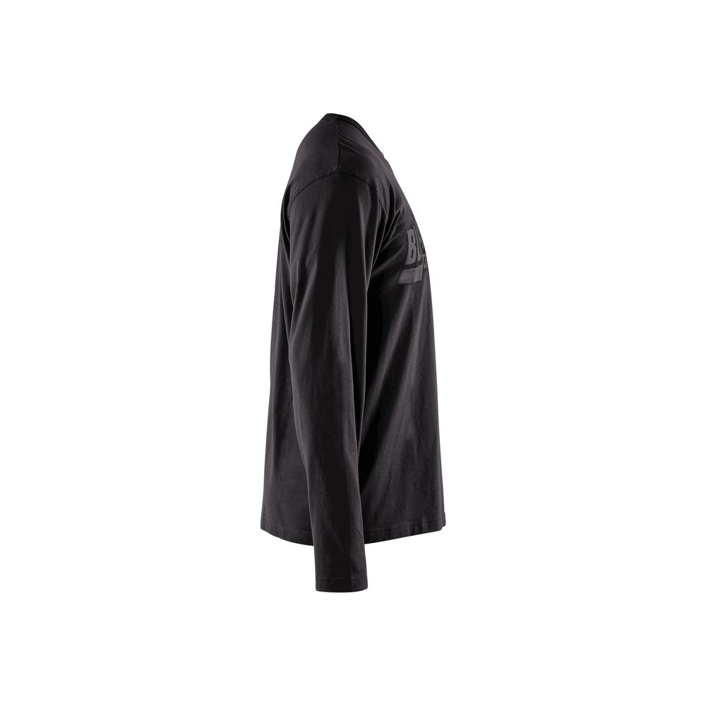 Long Sleeve Branded T-Shirt - 9900-Black | Blaklader 35571042