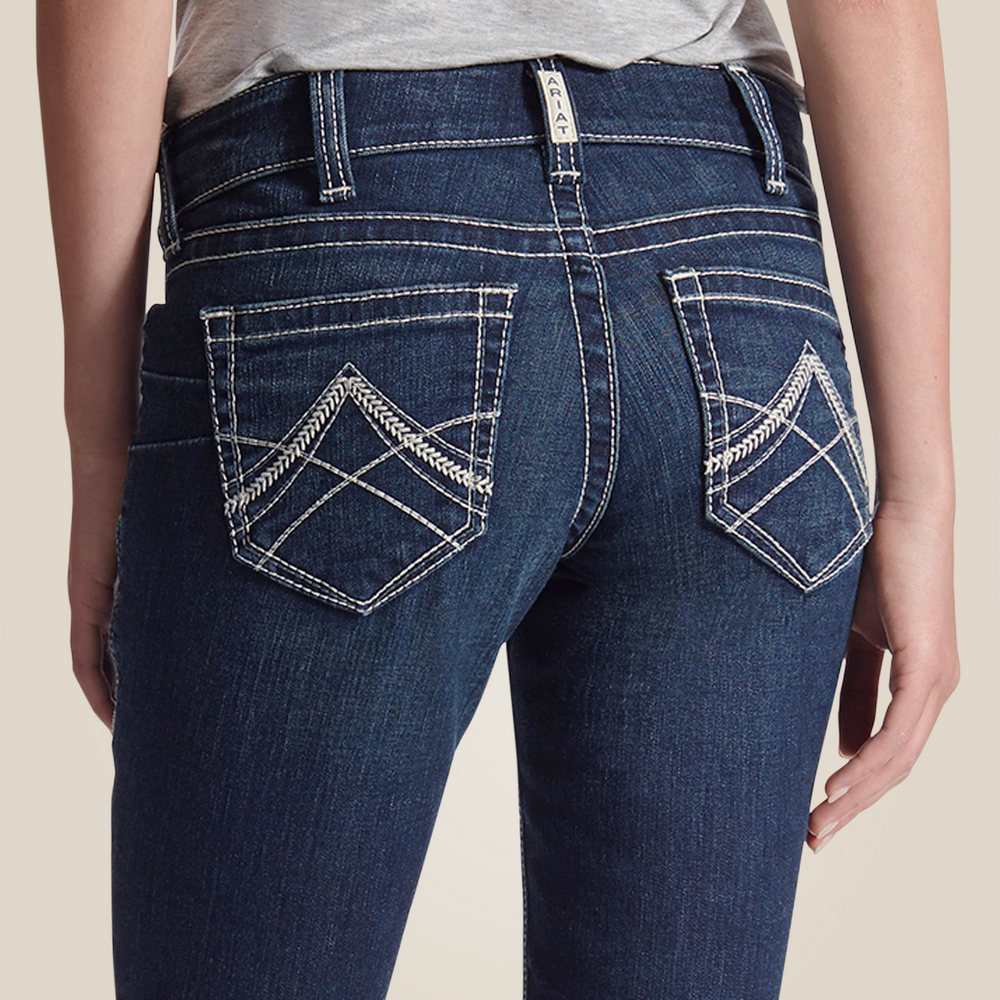 R.E.A.L. Mid Rise  Icon Stackable Straight Leg Jean - 400-Ocean | Ariat 10017216