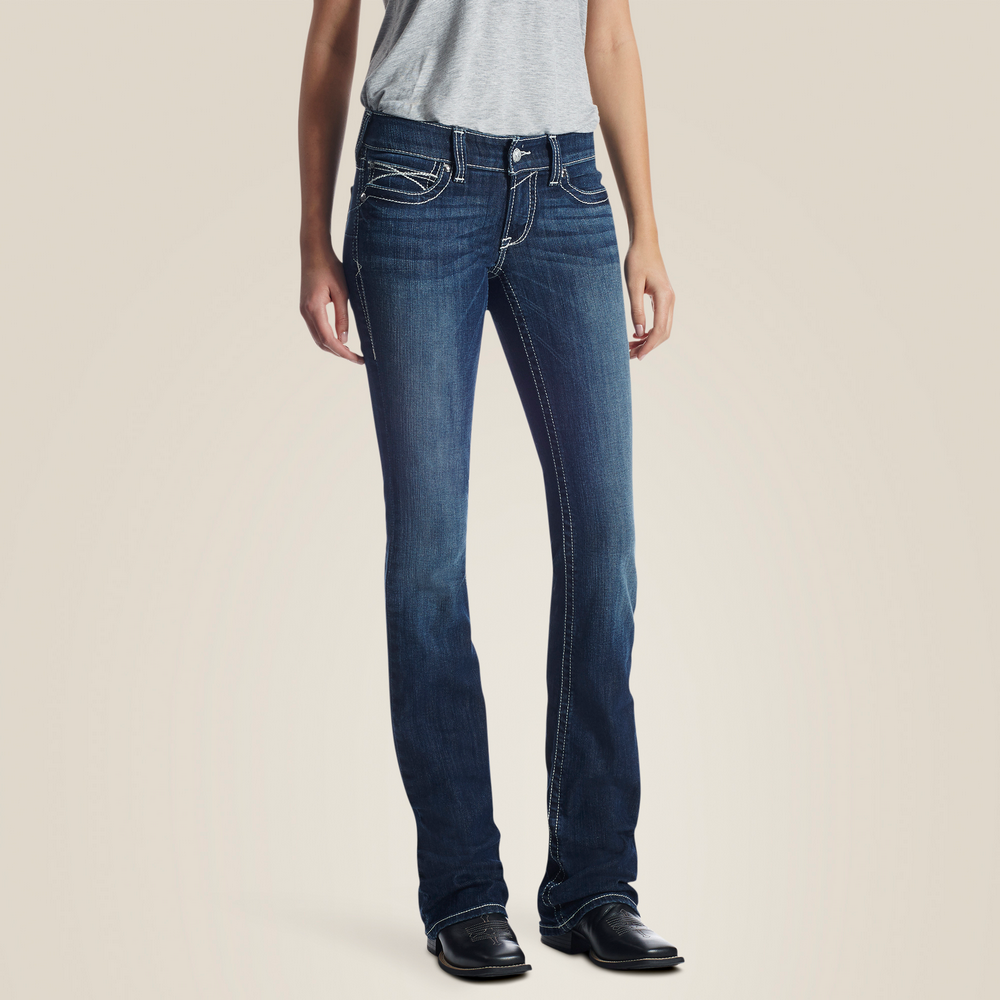 R.E.A.L. Low Rise Stretch Rosy Whipstitch Boot Cut Jean - 400-Lakeshore | Ariat 10018351