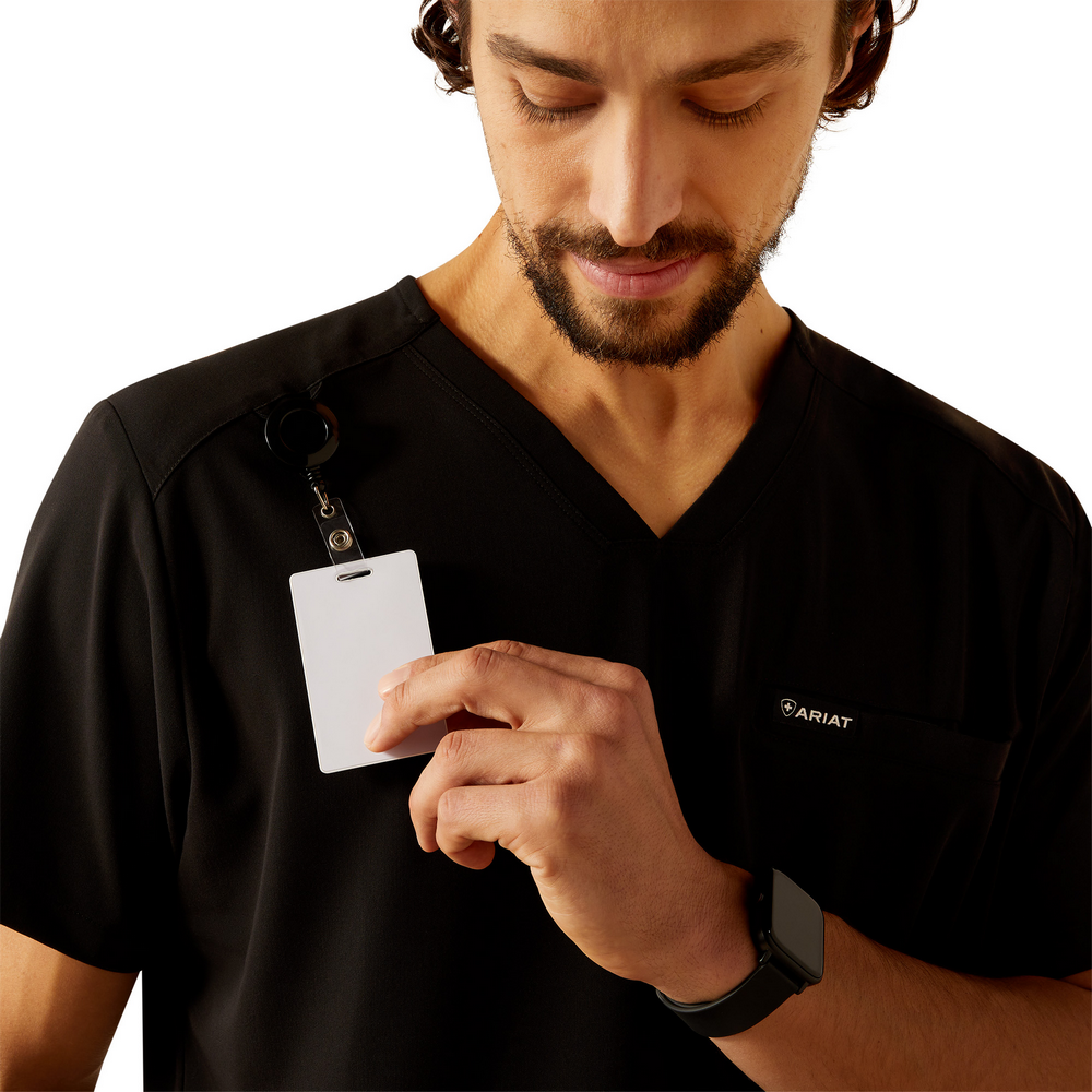 Derham 6 Pocket Scrub Top - 001-Black | Ariat 10039720