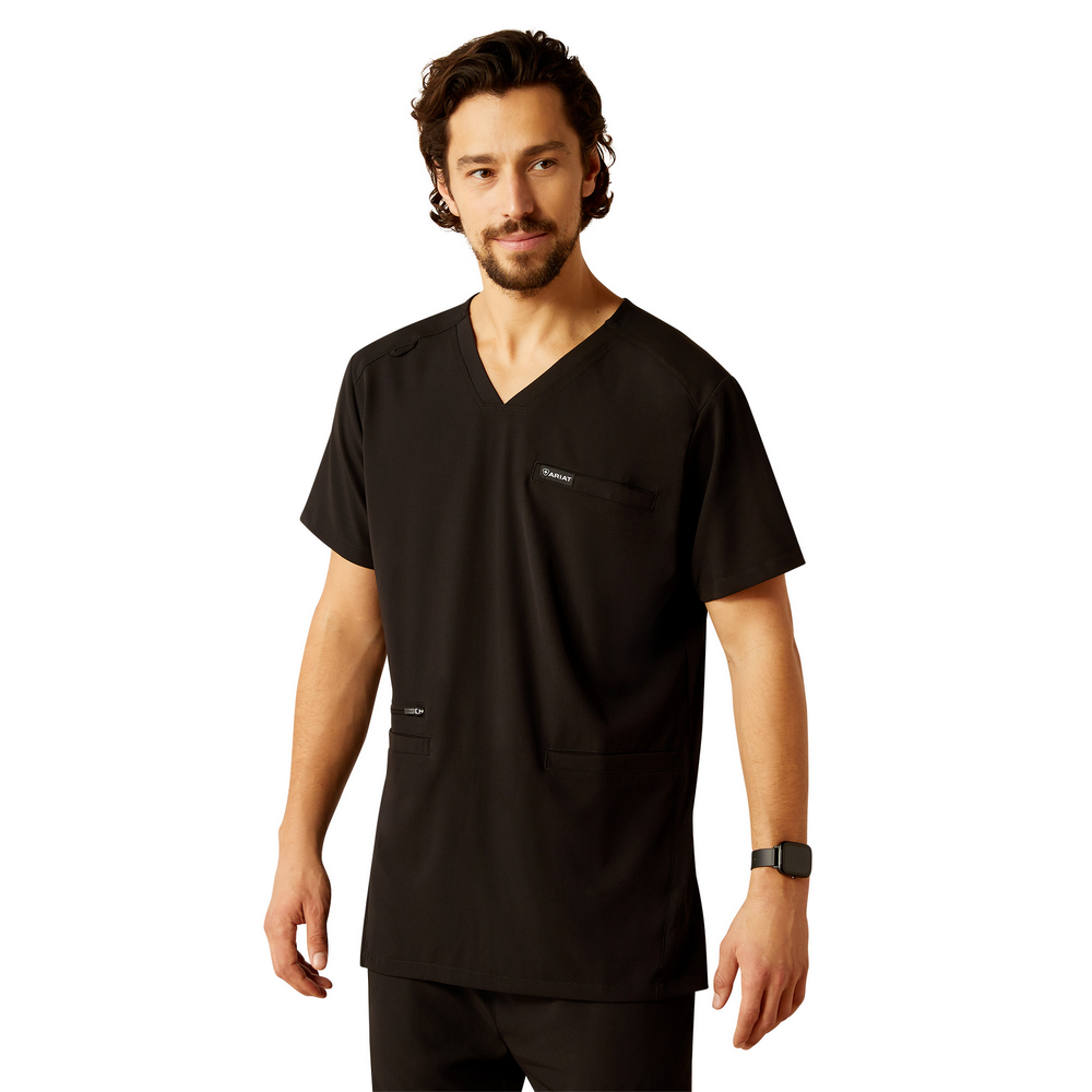 Derham 6 Pocket Scrub Top - 001-Black | Ariat 10039720