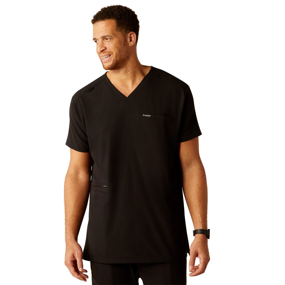 Derham 6 Pocket Scrub Top - 001-Black | Ariat 10039720