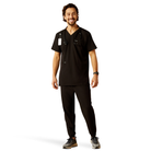 Derham 6 Pocket Scrub Top - 001-Black | Ariat 10039720