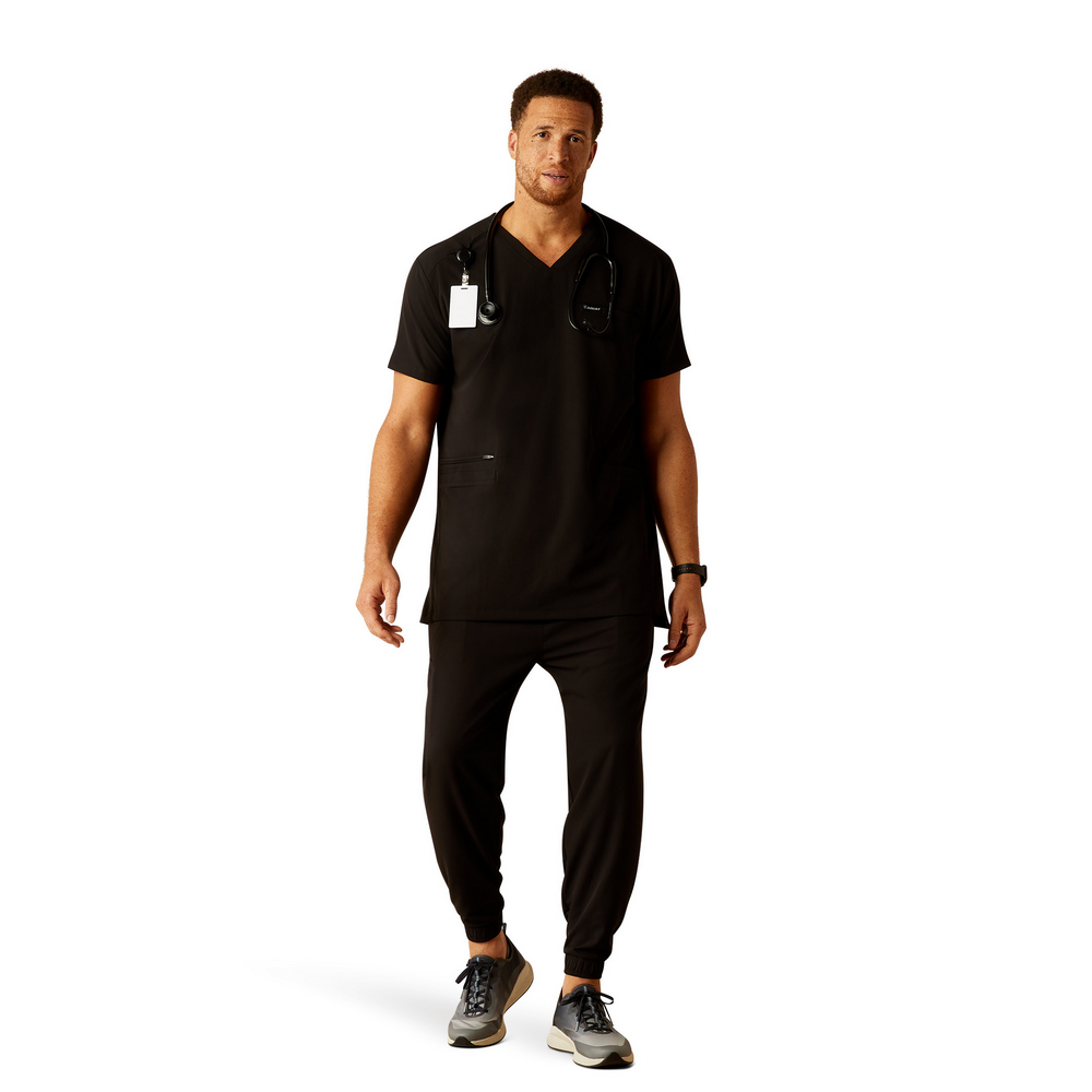 Derham 6 Pocket Scrub Top - 001-Black | Ariat 10039720