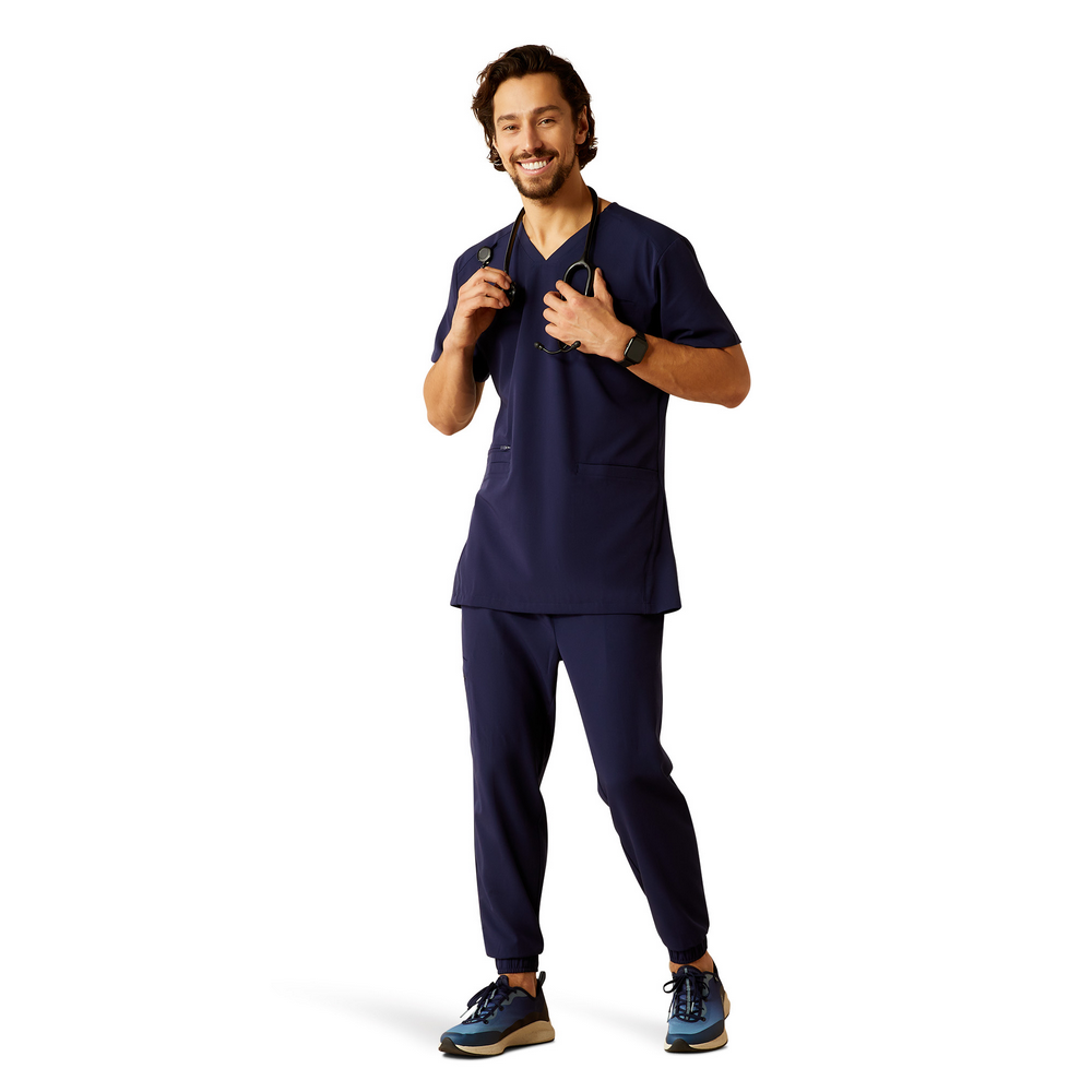 Derham 6 Pocket Scrub Top - 410-Navy | Ariat 10039721