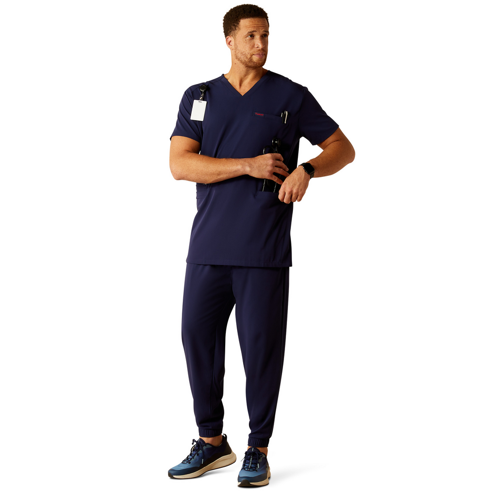 Derham 6 Pocket Scrub Top - 410-Navy | Ariat 10039721