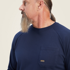 Rebar Cotton Strong T-Shirt - 410-Navy | Ariat 10041489