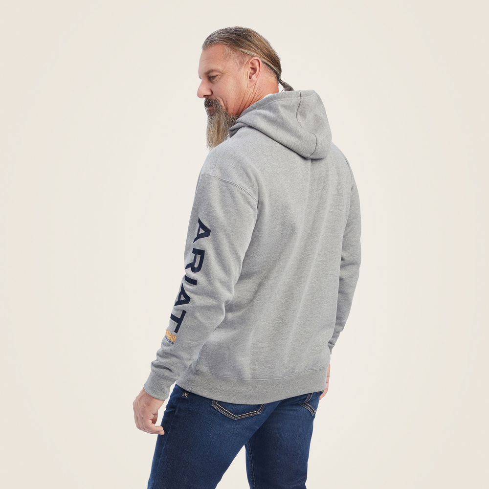 Rebar Graphic Hoodie - 020-Heather Grey|Deep Ultramarine | Ariat 10041627