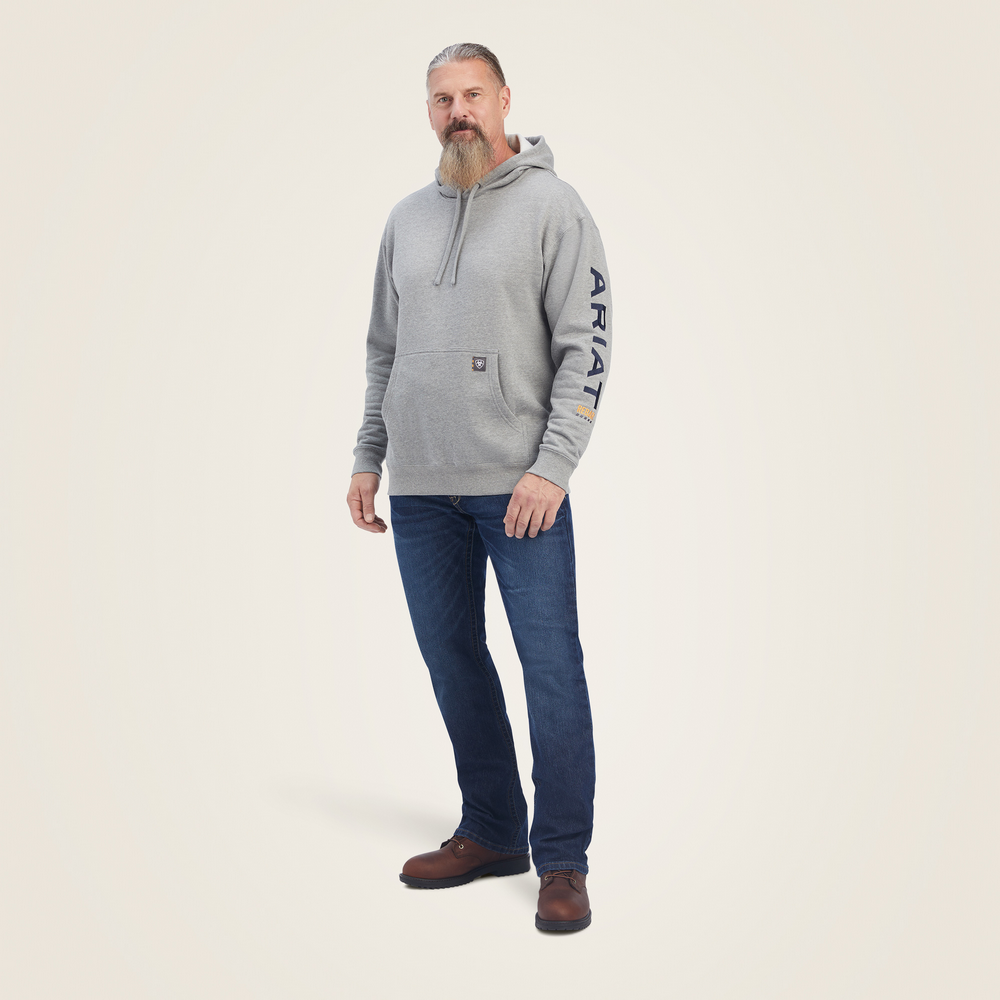 Rebar Graphic Hoodie - 020-Heather Grey|Deep Ultramarine | Ariat 10041627