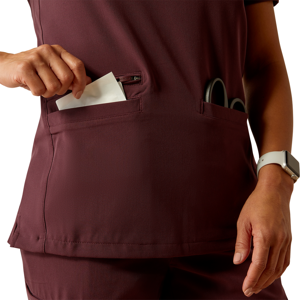 Clara 6 Pocket Scrub Top - 600-Winetasting | Ariat 10039713