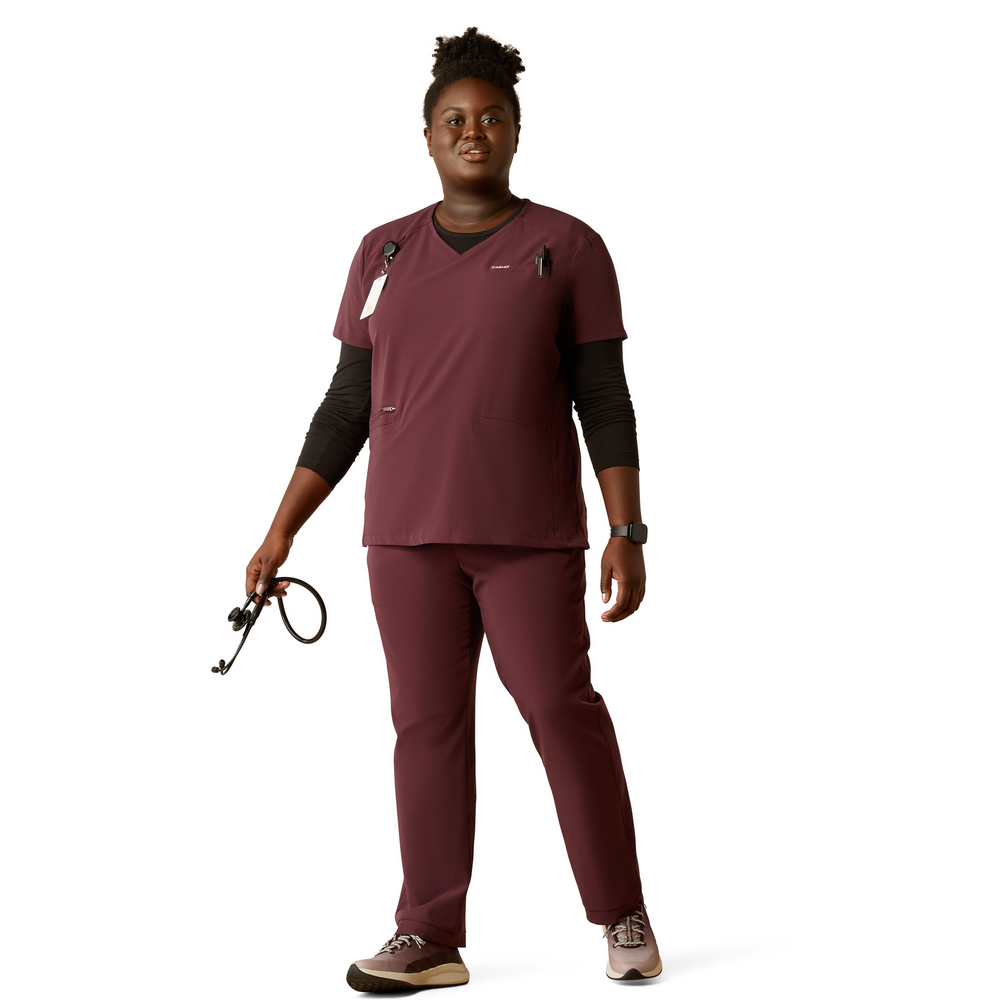 Clara 6 Pocket Scrub Top - 600-Winetasting | Ariat 10039713