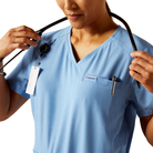Clara 6 Pocket Scrub Top - 400-Light Blue Heather | Ariat 10039714