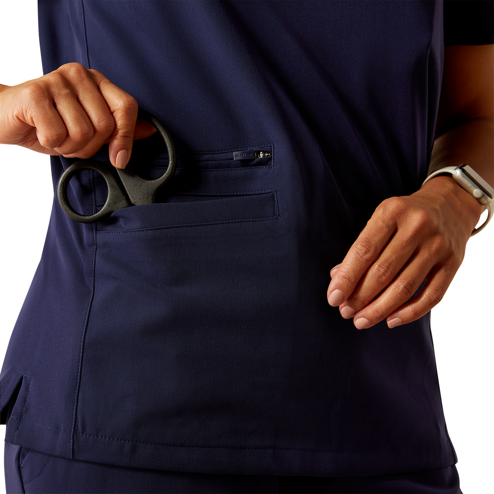 Clara 6 Pocket Scrub Top - 410-Navy | Ariat 10039717