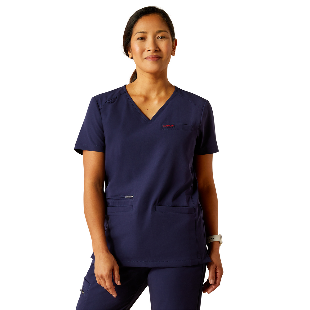 Clara 6 Pocket Scrub Top - 410-Navy | Ariat 10039717