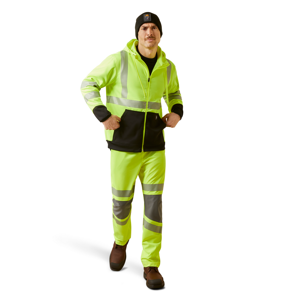 Rebar Hi-Vis Full Zip Hoodie - 700-Hi-Vis Yellow | Ariat 10041796