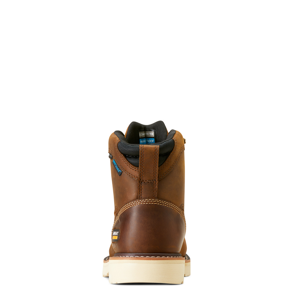 Rebar Lift 6" Waterproof Composite Toe Work Boot - 200-Distressed Brown | Ariat 10046876