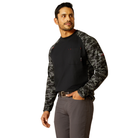 Fr Stretch Camo Baseball T-Shirt - 001-Black|Grey Camo | Ariat 10052090