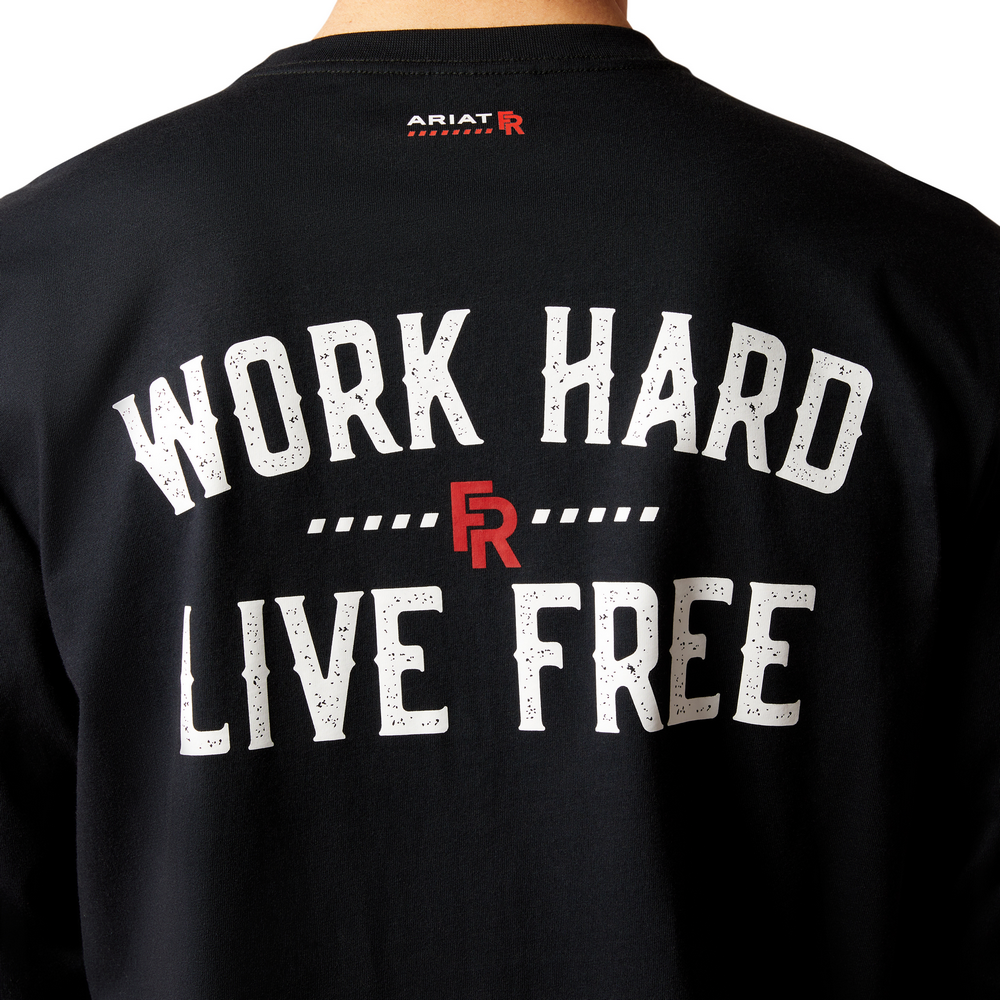 Fr Work Hard Live Free T-Shirt - 001-Black | Ariat 10052093