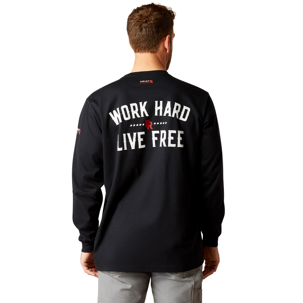Fr Work Hard Live Free T-Shirt - 001-Black | Ariat 10052093
