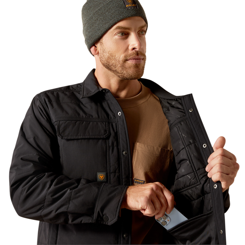 Rebar Cordura Ripstop Insulated Shirt Jacket - 001-Black | Ariat 10052120