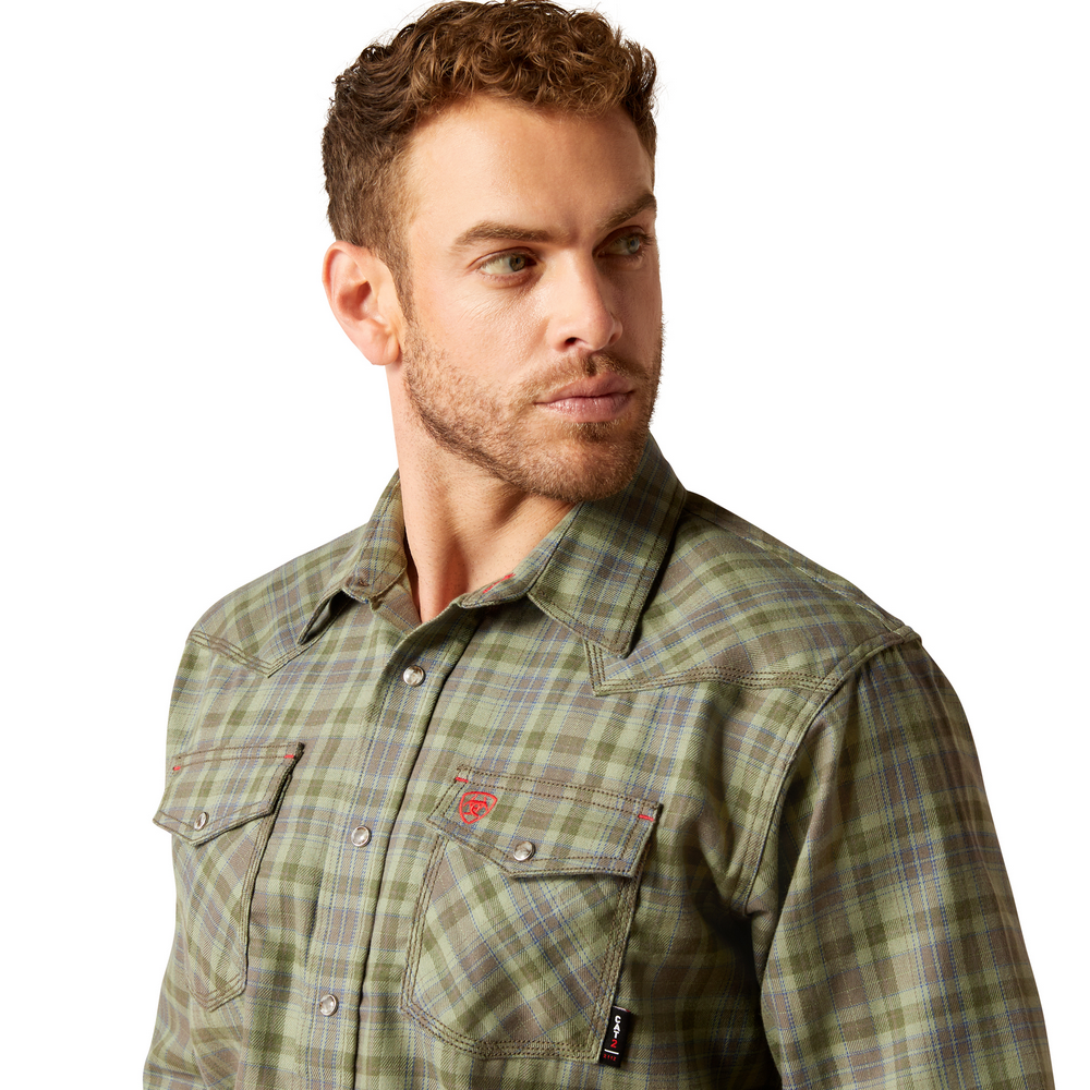 Fr  Sawtooth  Retro Fit Snap Work Shirt - 300-Deep Lichen | Ariat 10052934