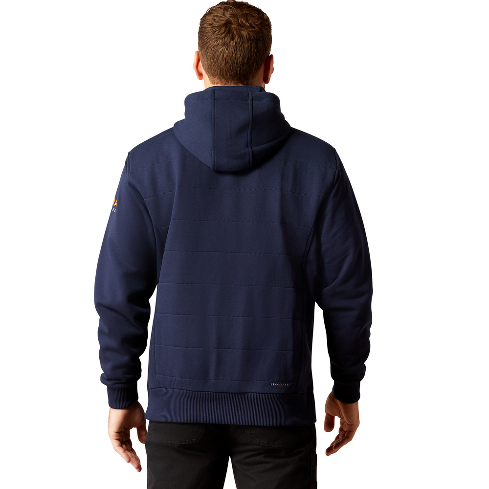 Rebar All-Weather Insulated Full Zip Hoodie - 410-Navy | Ariat 10053058