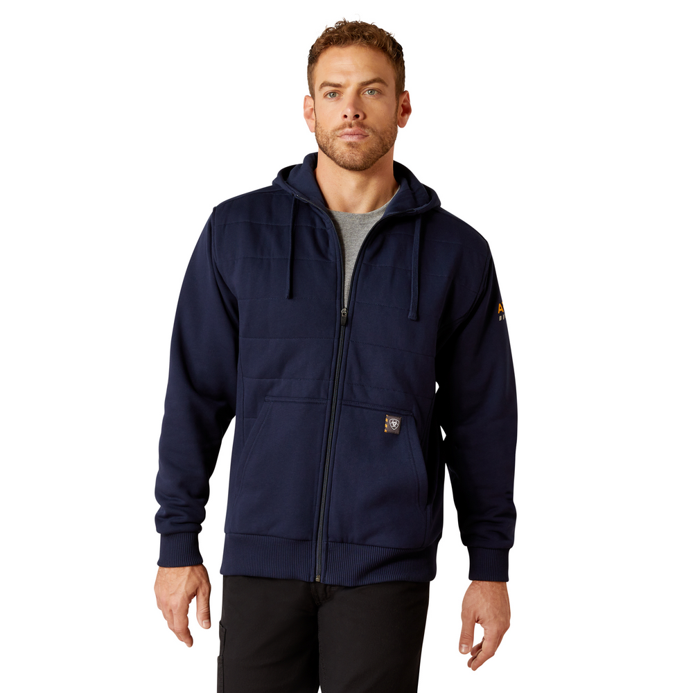 Rebar All-Weather Insulated Full Zip Hoodie - 410-Navy | Ariat 10053058