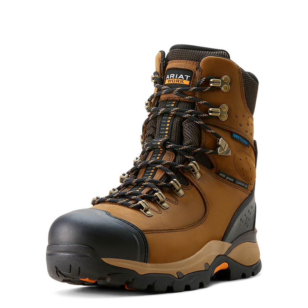 Endeavor 8" Waterproof Insulated Carbon Toe Work Boot - 200-Dusted Brown | Ariat 10053571
