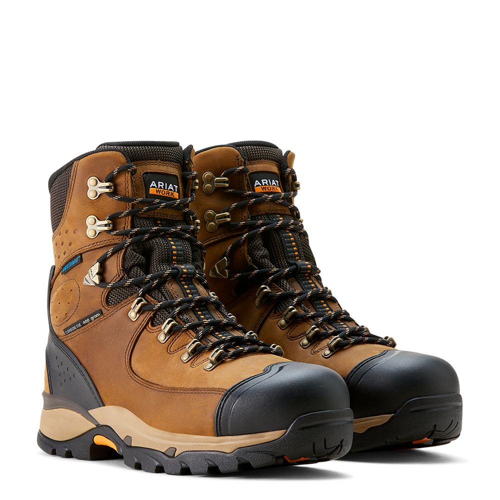 Endeavor 8" Waterproof Insulated Carbon Toe Work Boot - 200-Dusted Brown | Ariat 10053571