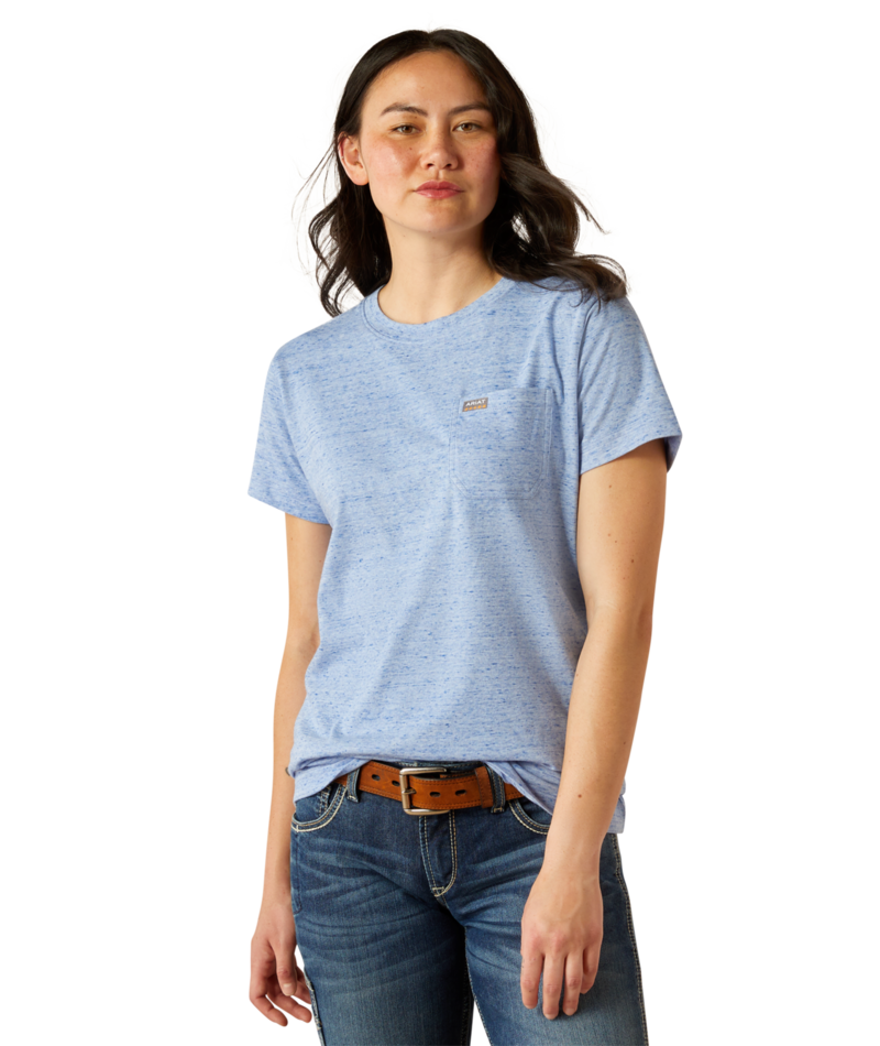 Rebar Cotton Strong Space Dyed T-Shirt - 420-Wedgewood | Ariat 10054872