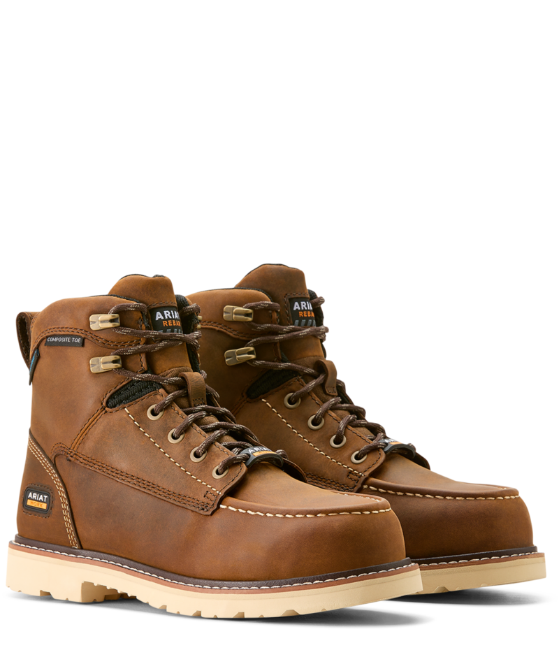 Rebar Lift Waterproof Composite Toe Work Boot BRN-Distressed Brown | Ariat 10053821