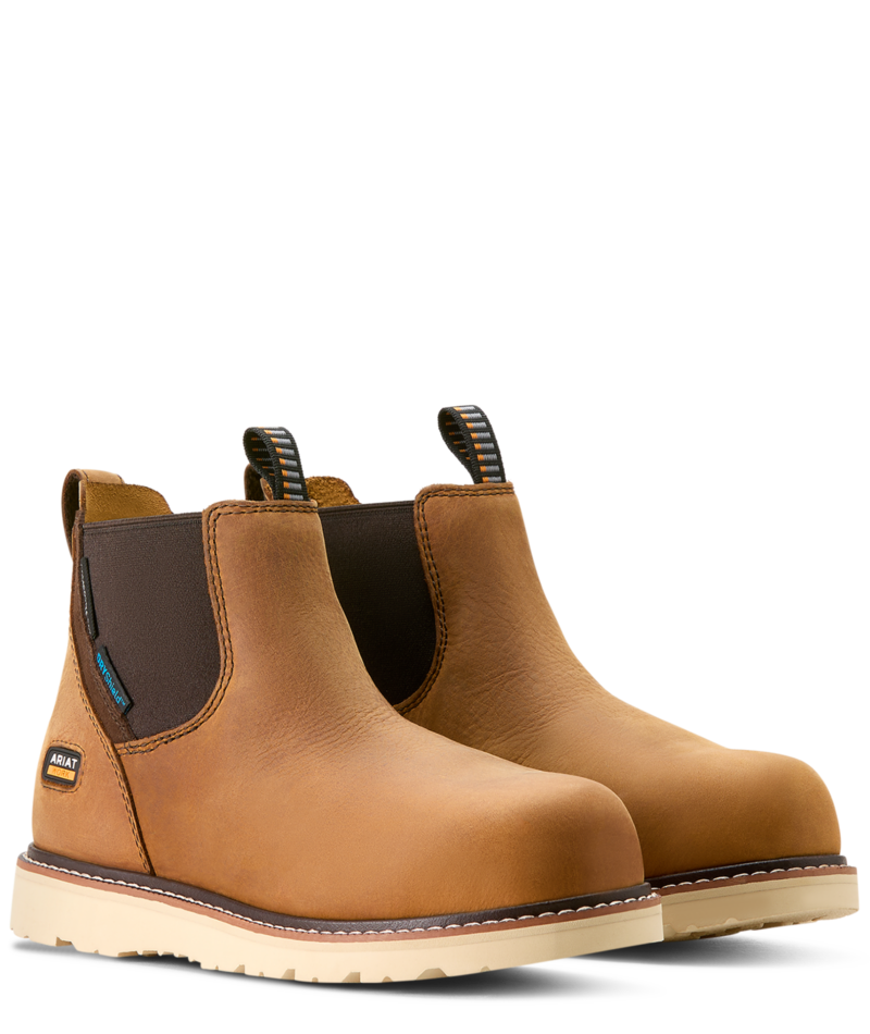 Rebar Wedge Chelsea Waterproof Composite Toe Work Boot BRN-Antique Brown | Ariat 10053719