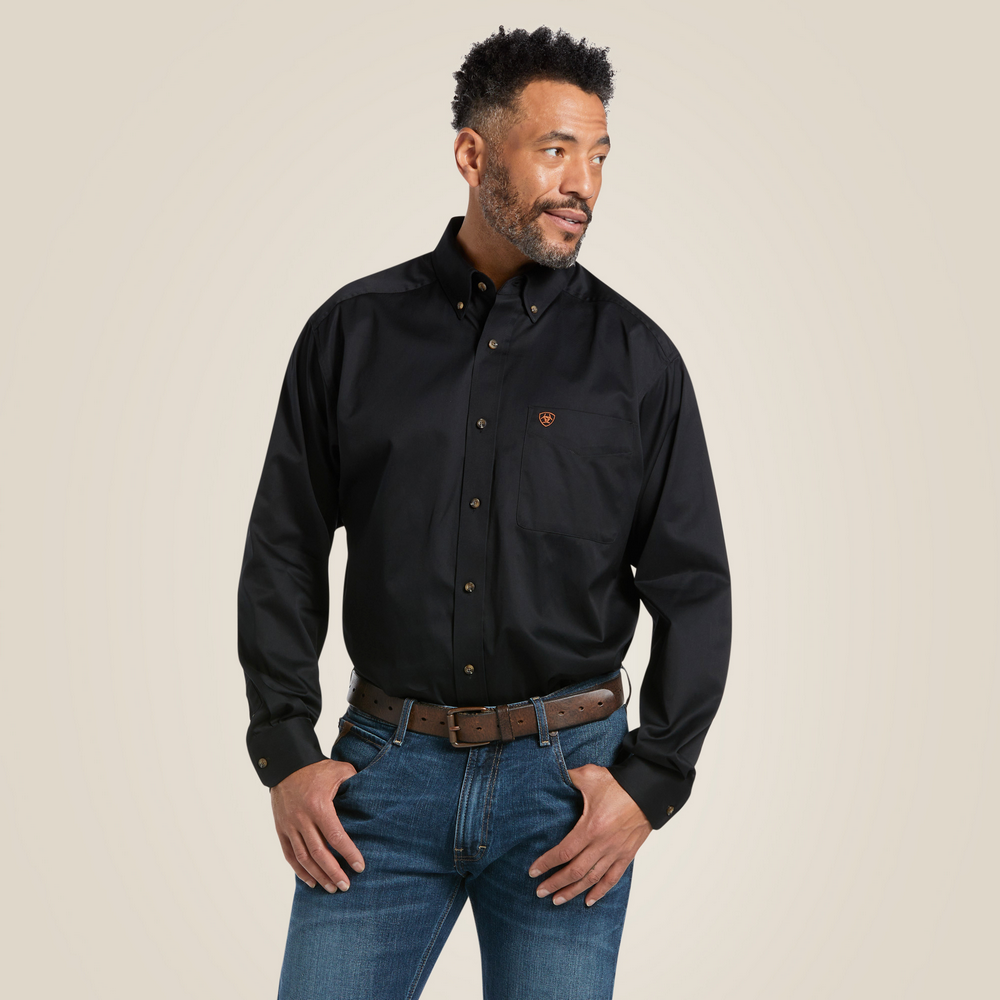 Solid Twill  Classic Fit Shirt - 001-Black | Ariat 10000502
