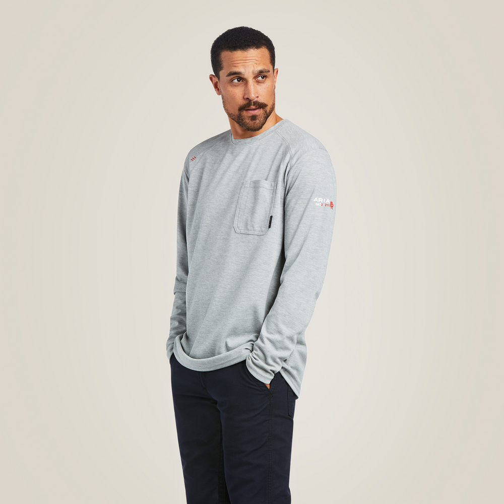 Fr Max Protect Inherent T-Shirt - 020-Heather Grey | Ariat 10039228