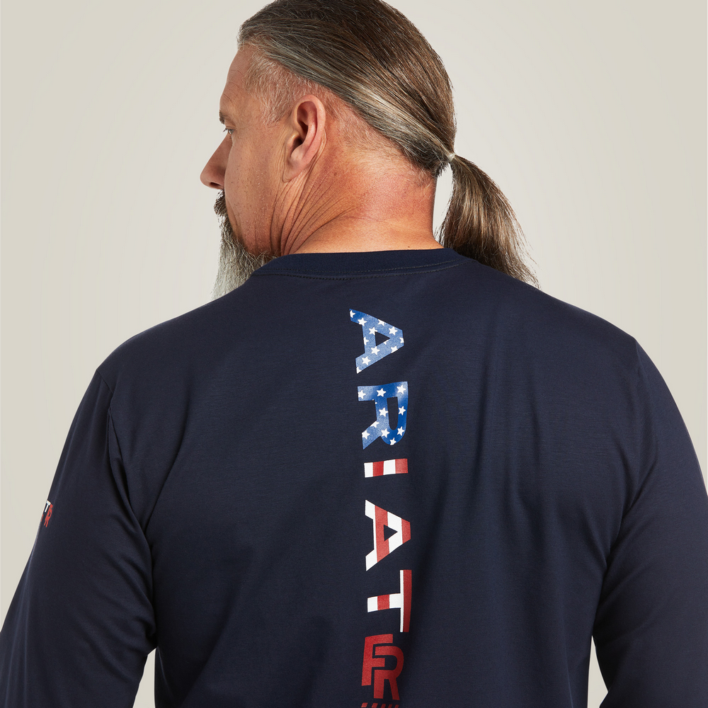 Fr Stretch Logo T-Shirt - 410-Navy|Usa | Ariat 10039294