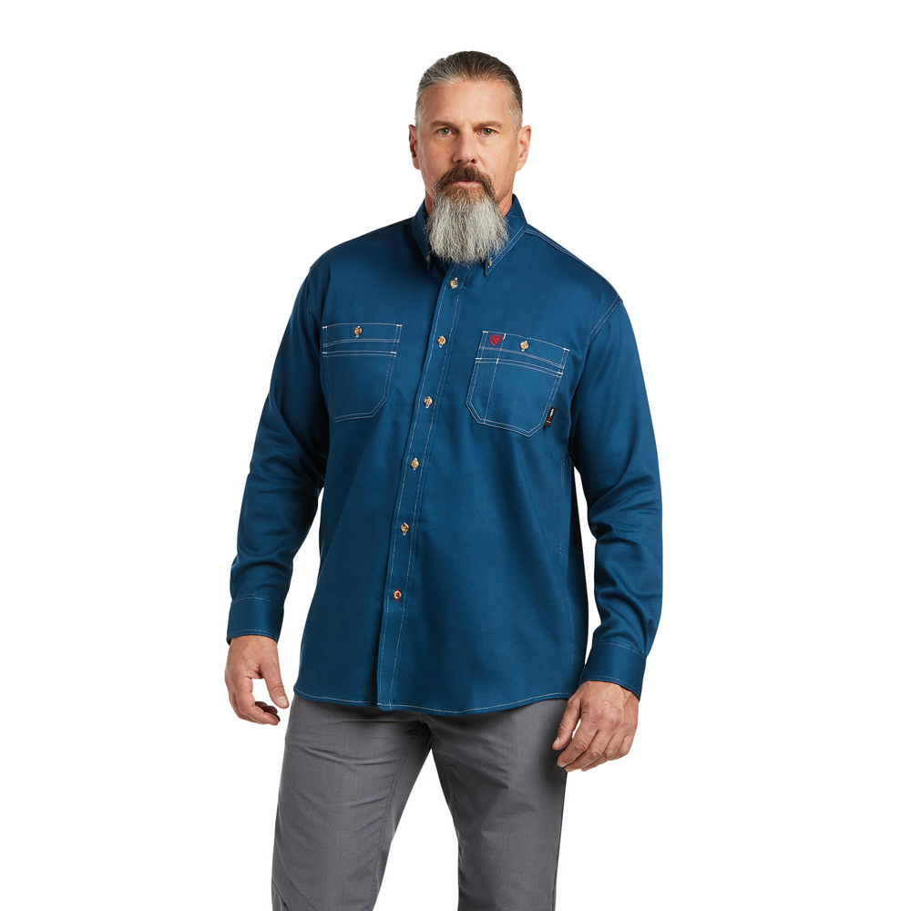 Fr Vented   Work Shirt - 400-Skyfall | Ariat 10039428