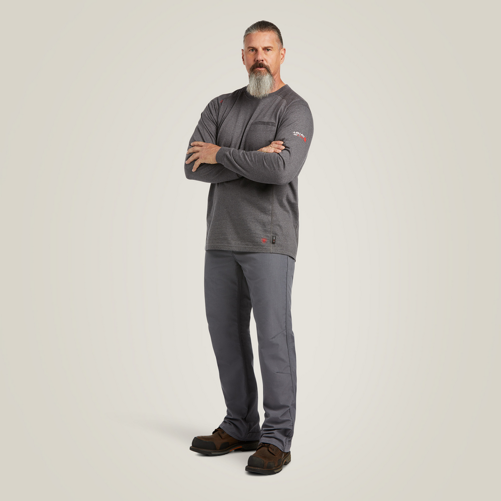 Fr Air Life On The Line Graphic Top - 010-Charcoal Heather | Ariat 10039429
