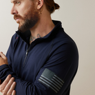 Fr Combat Stretch Patriot 1/4 Zip Work Shirt - 410-Navy | Ariat 10043565