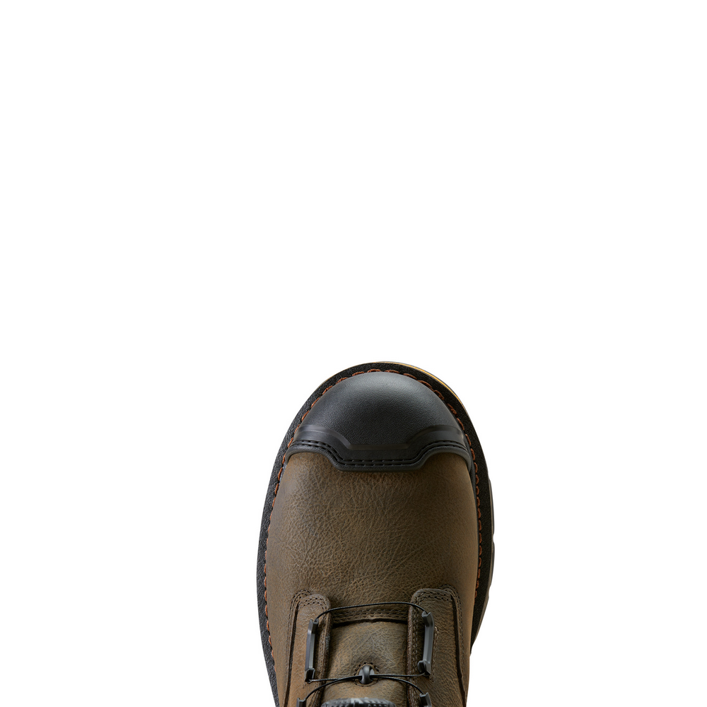 Stump Jumper 8" Boa Waterproof Composite Toe Work Boot - 200-Iron Coffee | Ariat 10048059