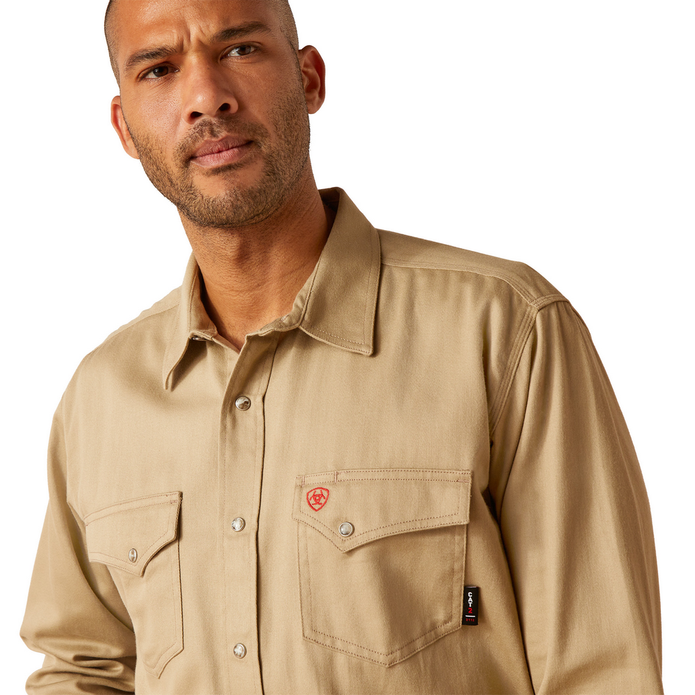 Fr  Solid Snap Work Shirt - 250-Khaki | Ariat 10048445