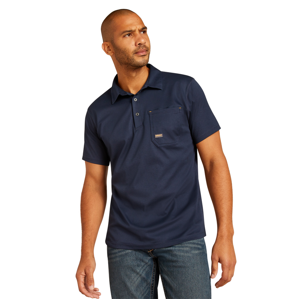 Rebar Foreman Polo - 410-Navy | Ariat 10048615