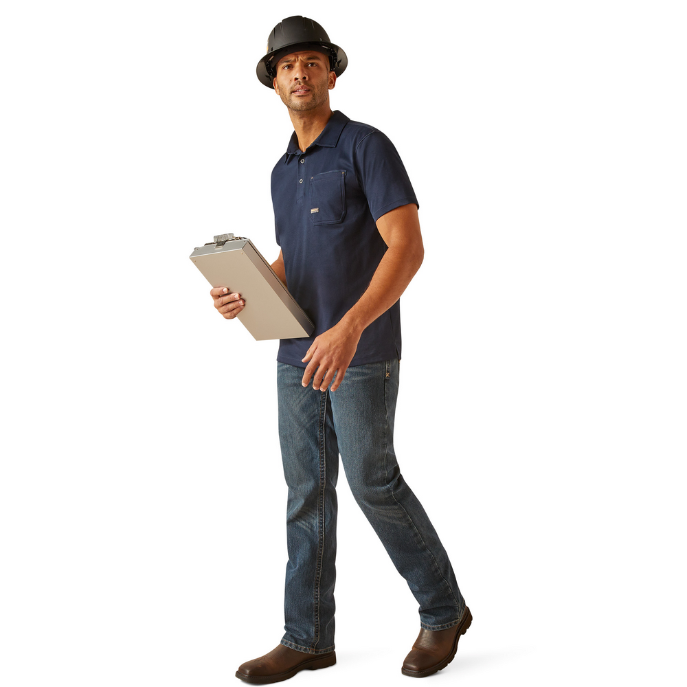 Rebar Foreman Polo - 410-Navy | Ariat 10048615