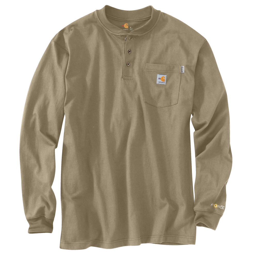 Men's FR Force Long Sleeve Cotton Henley | Carhartt 100237 – The