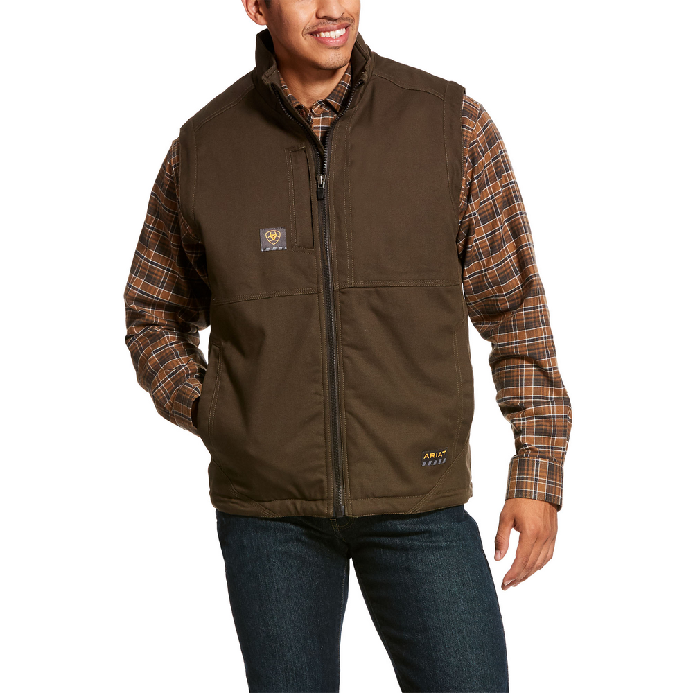 Men's Rebar DuraCanvas Sherpa-Lined Vest Ariat 10027851 – The