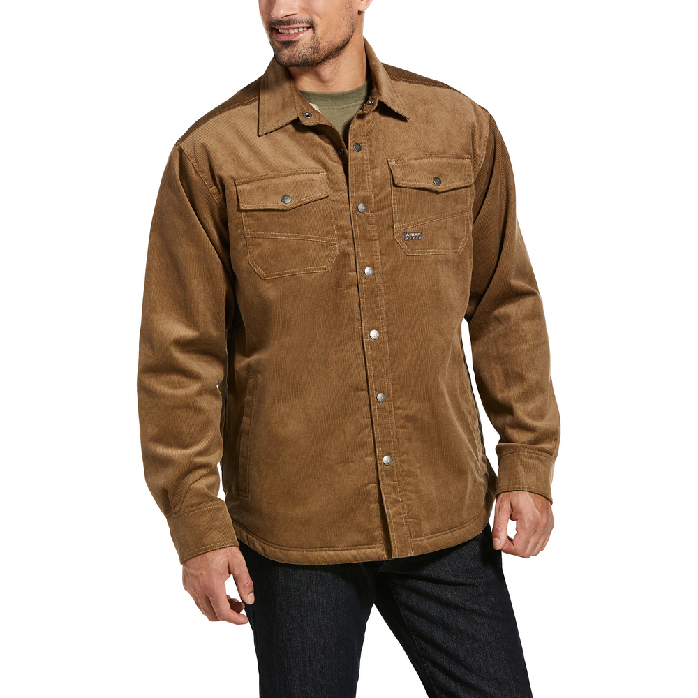 Men's Rebar Sherpa Lined Corduroy Shirt Jac | Ariat 10032977 – The