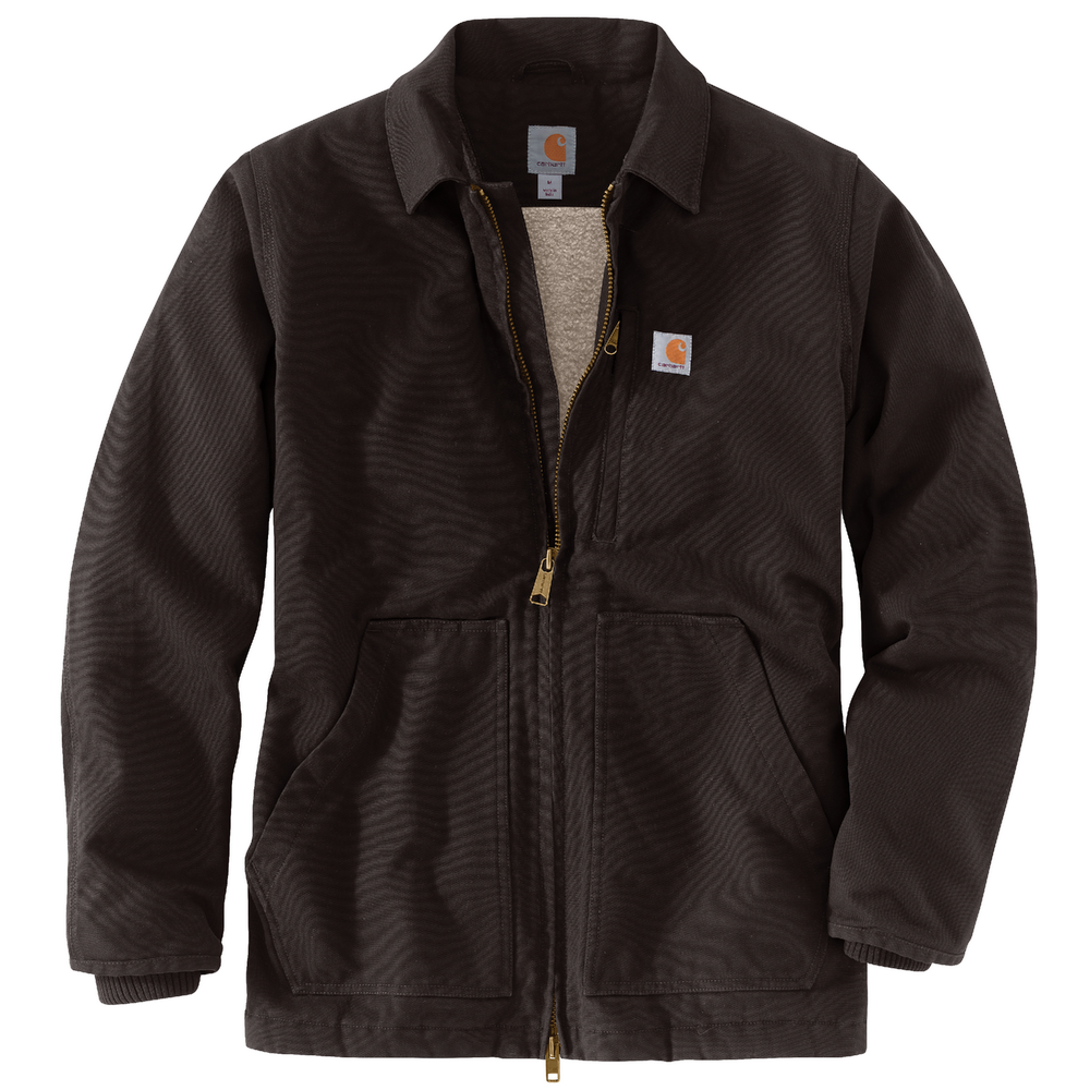 Loose Fit Washed Duck Sherpa-Lined Coat | Carhartt 104293 – The